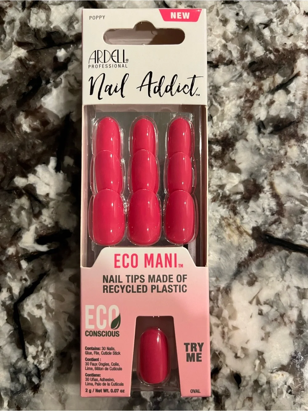 Bundle Lot of 8 New Boxes Ardell Press On Nails Hot Pink (Poppy)-240 nails